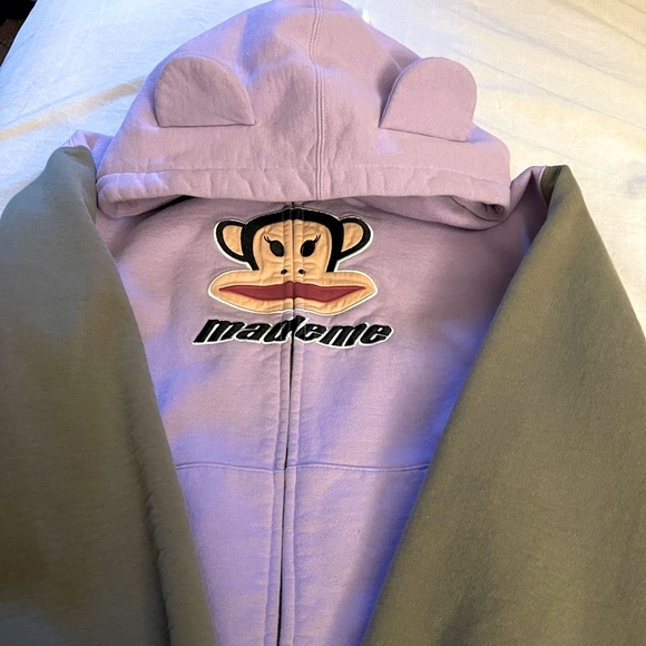 Paul Frank Mademe lilac embroidered emblem oversized zip up hoodie size small - Picture 6 of 7